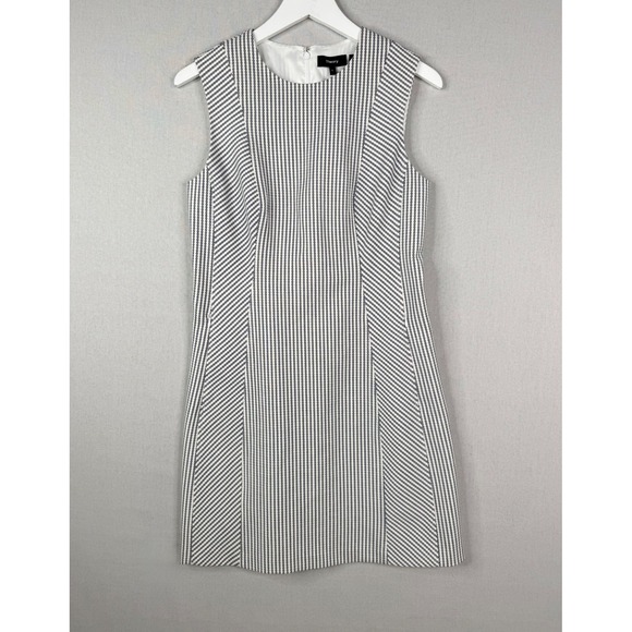 Theory Dresses & Skirts - Theory Helaina Sayre Stripe Dress Women 6 Navy Blue White Wool Blend Sleeveless